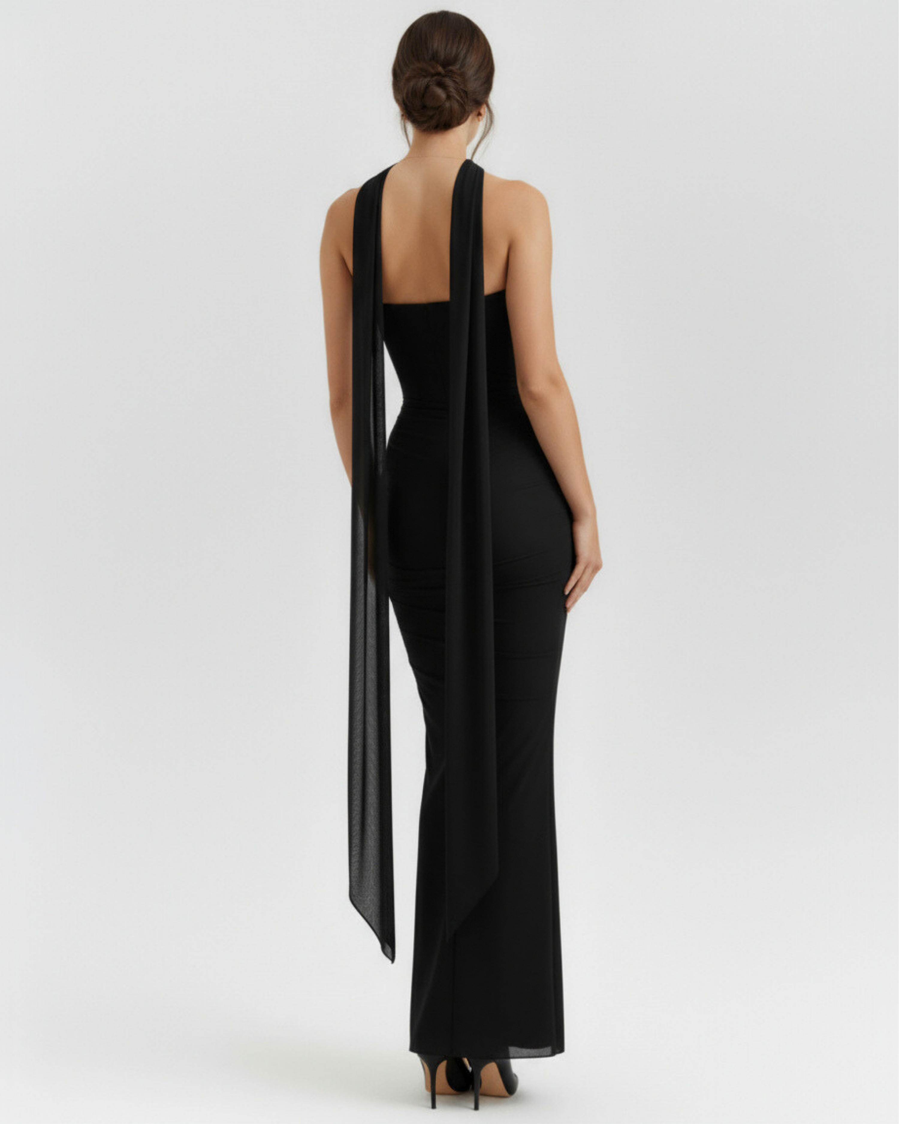 Set maxi Malu nero rete corsetto Bella di Roma – gonna zip laterale