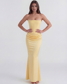 Abito Midi Rosalind Giallo Burro Corsetto Bella di Roma – retro