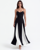 Abito Maxi Porto Fino Nero Bianco Bella di Roma – modella