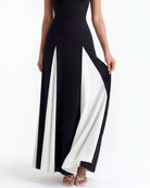 Abito midi Porto Fino nero bianco Bella di Roma – look evento aziendale