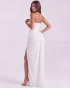 Abito Midi Charlotte Bianco Corsetto Bella di Roma – dettaglio