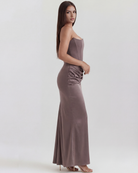Abito Midi Rosalind Fumo Corsetto Bella di Roma – laterale