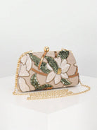 Pochette con ricamo floreale, vista frontale