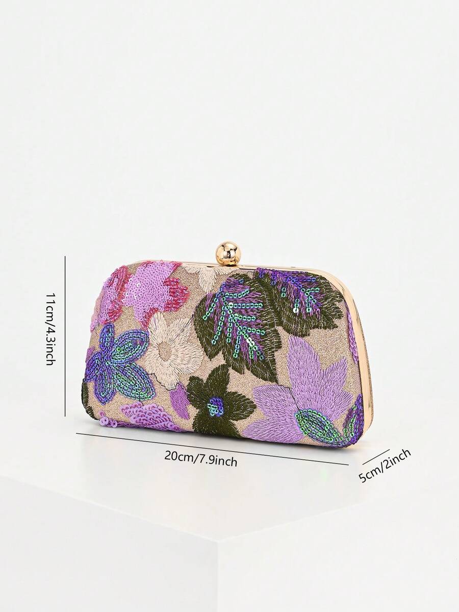 Pochette a mezzaluna viola, vista laterale