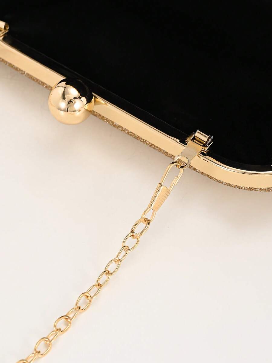 Catena dorata removibile della pochette blu e verde