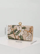 Clutch rigida floreale verde, vista laterale