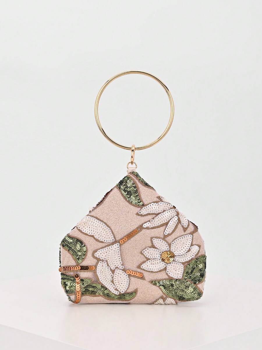 Mini borsa con stampa floreale, vista frontale