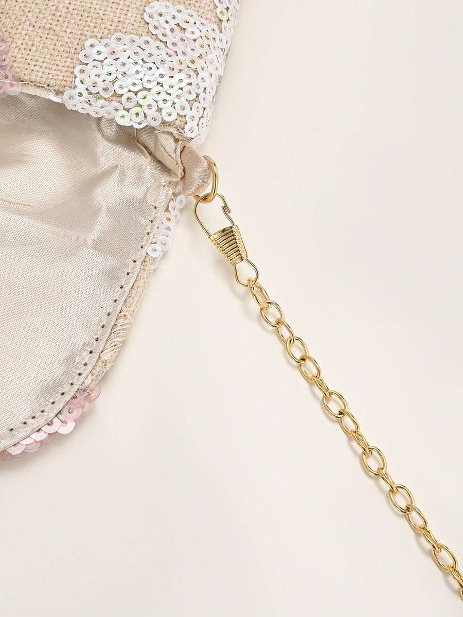 Catena dorata removibile della pochette rosa