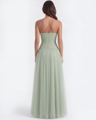 Abito maxi Arabella rete verde Bella di Roma – taglie XS-XL