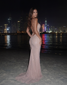 Abito maxi Lumina crema strass Bella di Roma – taglie XS-XL
