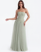 Abito Arabella Verde Rete Bella di Roma – modella
