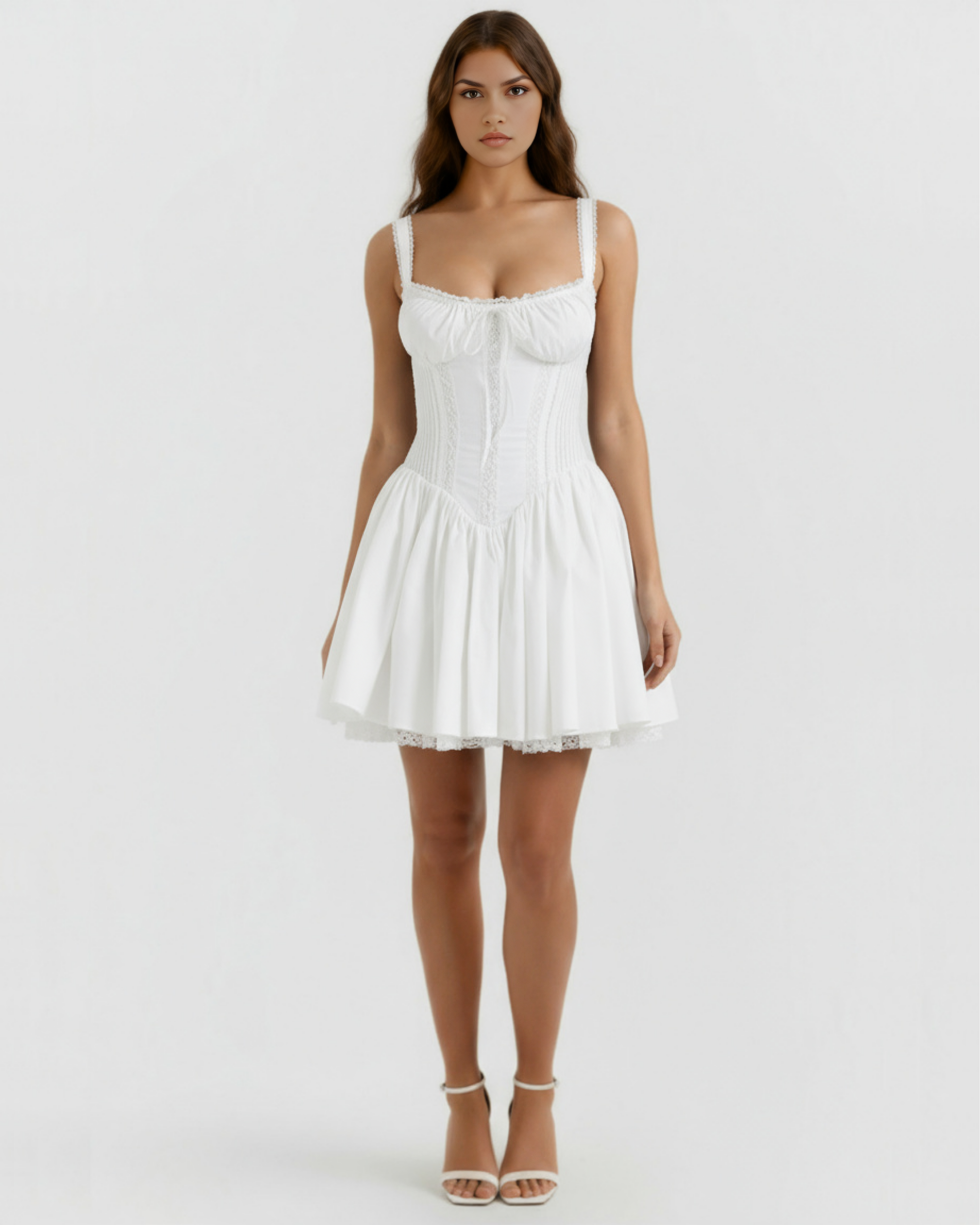 Abito Mini Luna Bianco Bella di Roma – vista frontale