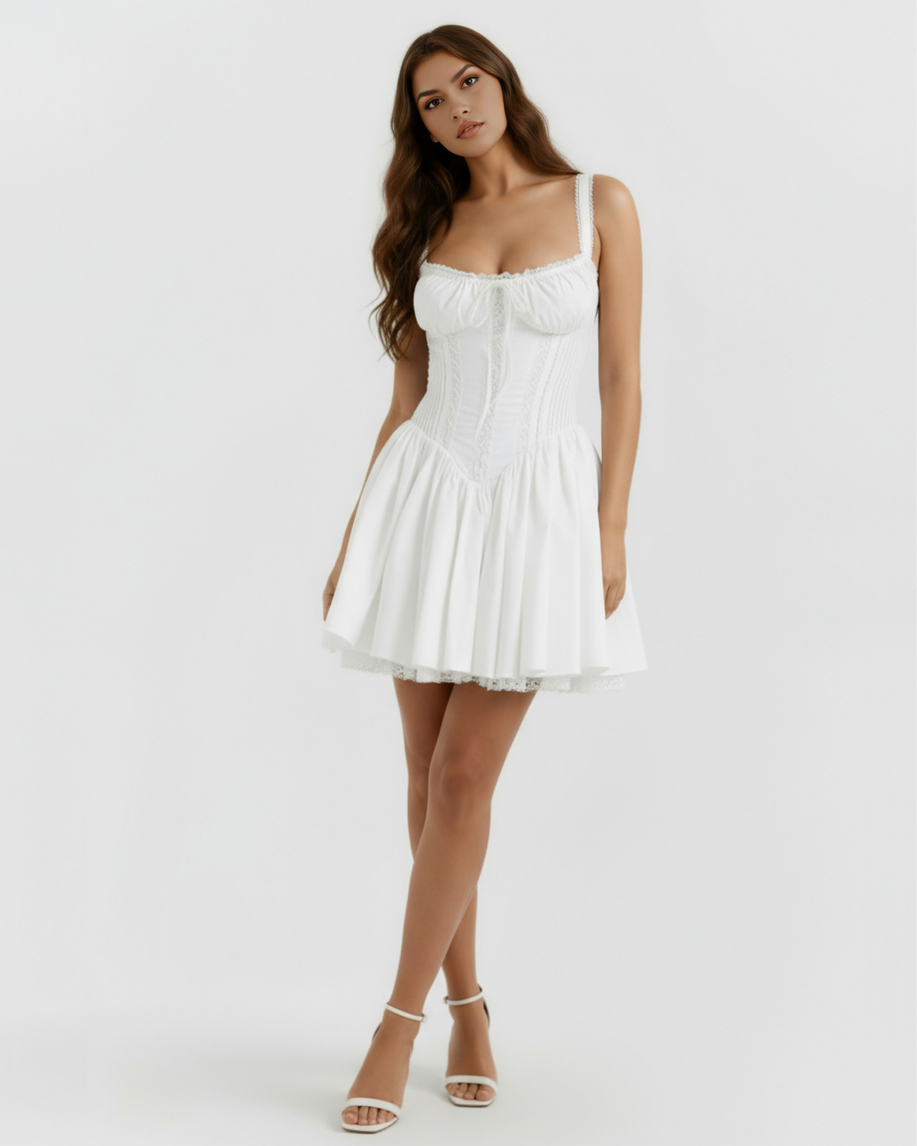 Abito Mini Luna Bianco Bella di Roma – laterale