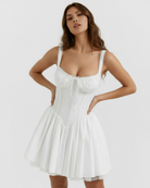 Abito mini Luna bianco cuore Bella di Roma – lunghezza 80 cm