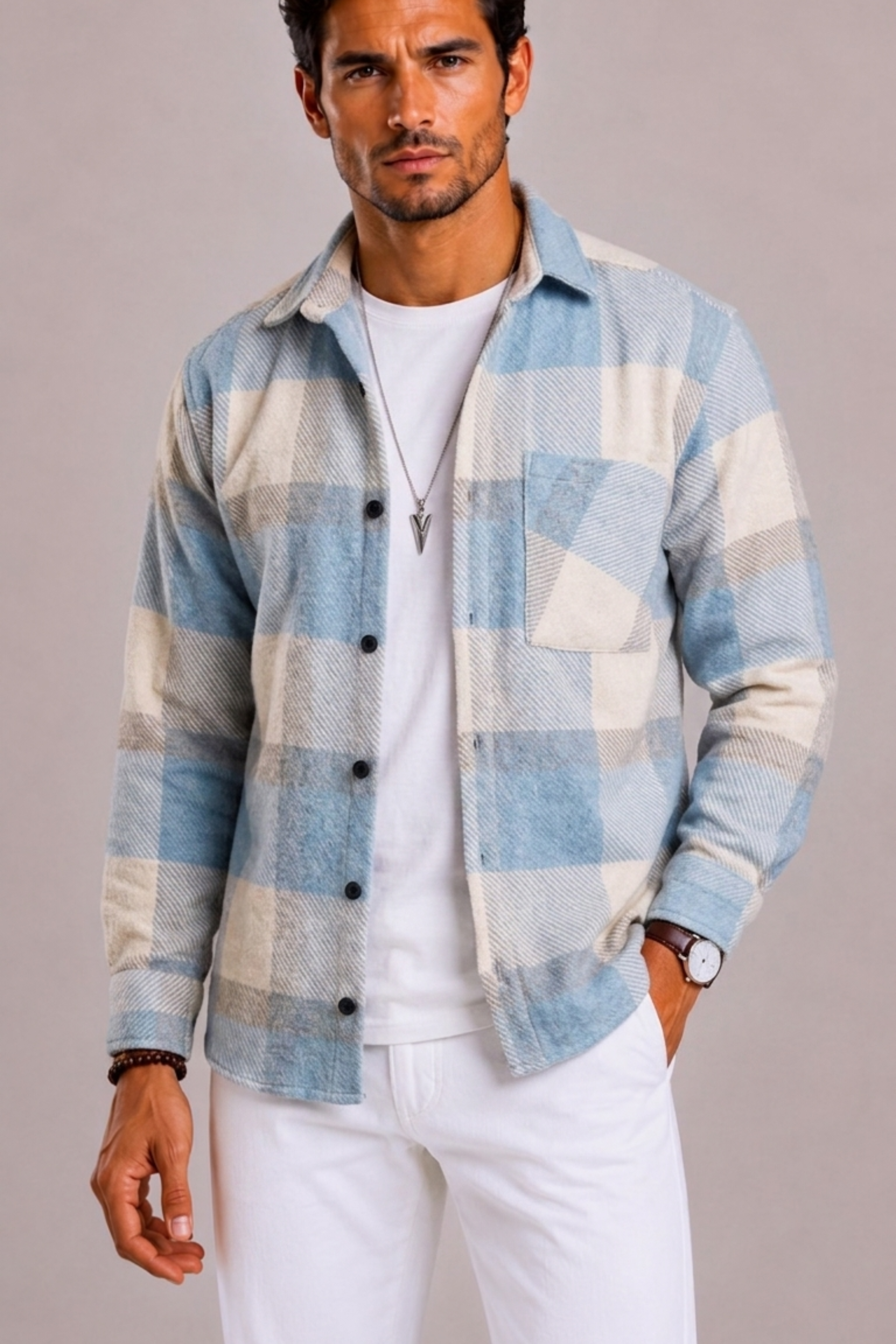 Camicia Uomo con Motivo e Maniche Lunghe | Bella di Roma