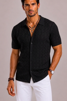 Camicia Uomo Slim Fit a Maniche Corte con Dettaglio Strutturale | Bella di Roma