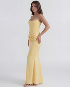 Abito midi Rosalind giallo burro corsetto Bella di Roma – look garden party