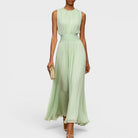 Abito midi Charlotte in chiffon menta | Bella di Roma