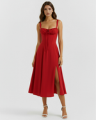 Abito Midi Aurora Rosso Bella di Roma – retro