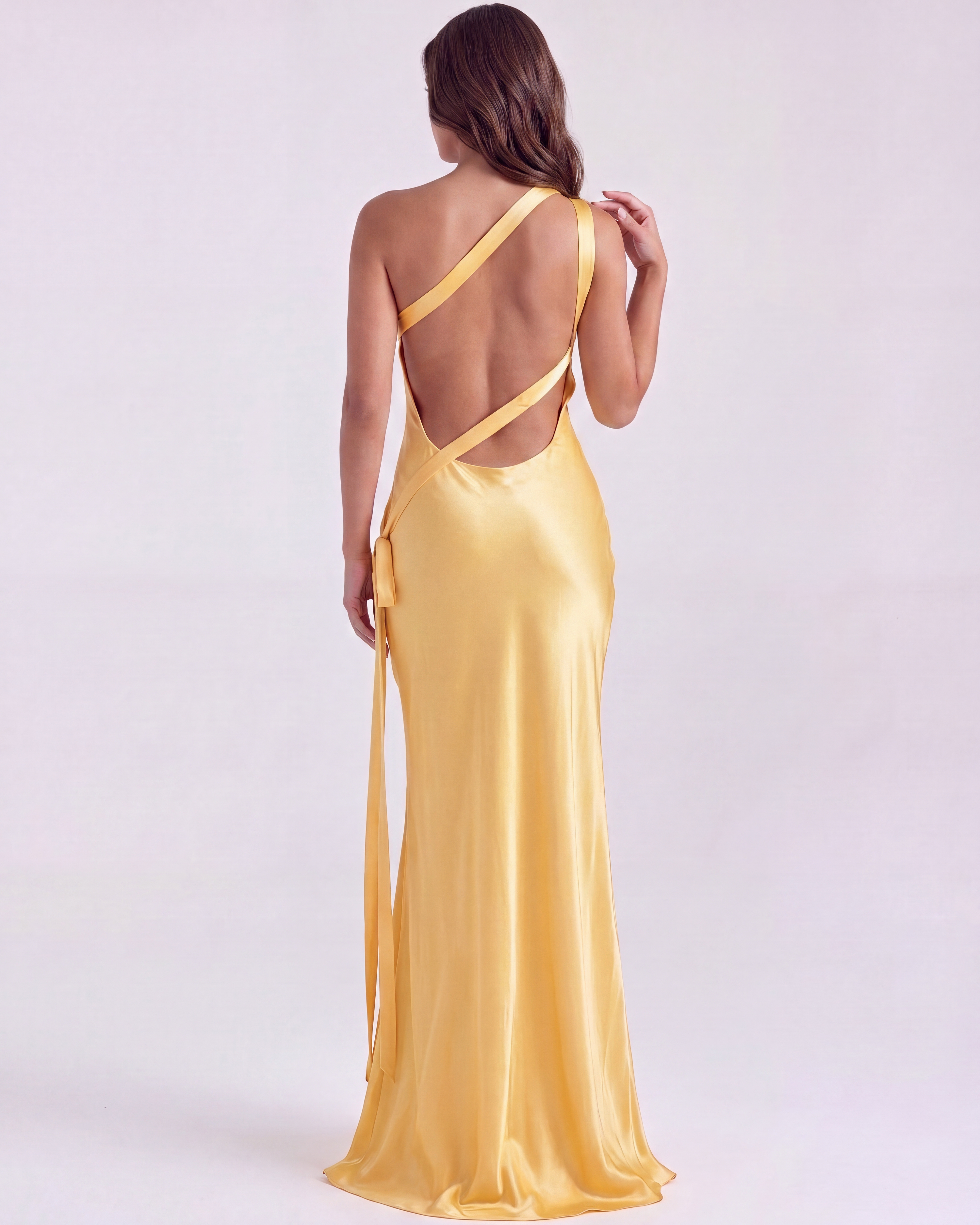 Abito maxi Amara oro viscosa Bella di Roma – taglie XS-XL