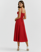 Abito midi Aurora corsetto rosso Bella di Roma – taglie XS-XL