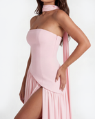 Abito Maxi Serena Rosa Bella di Roma – modella
