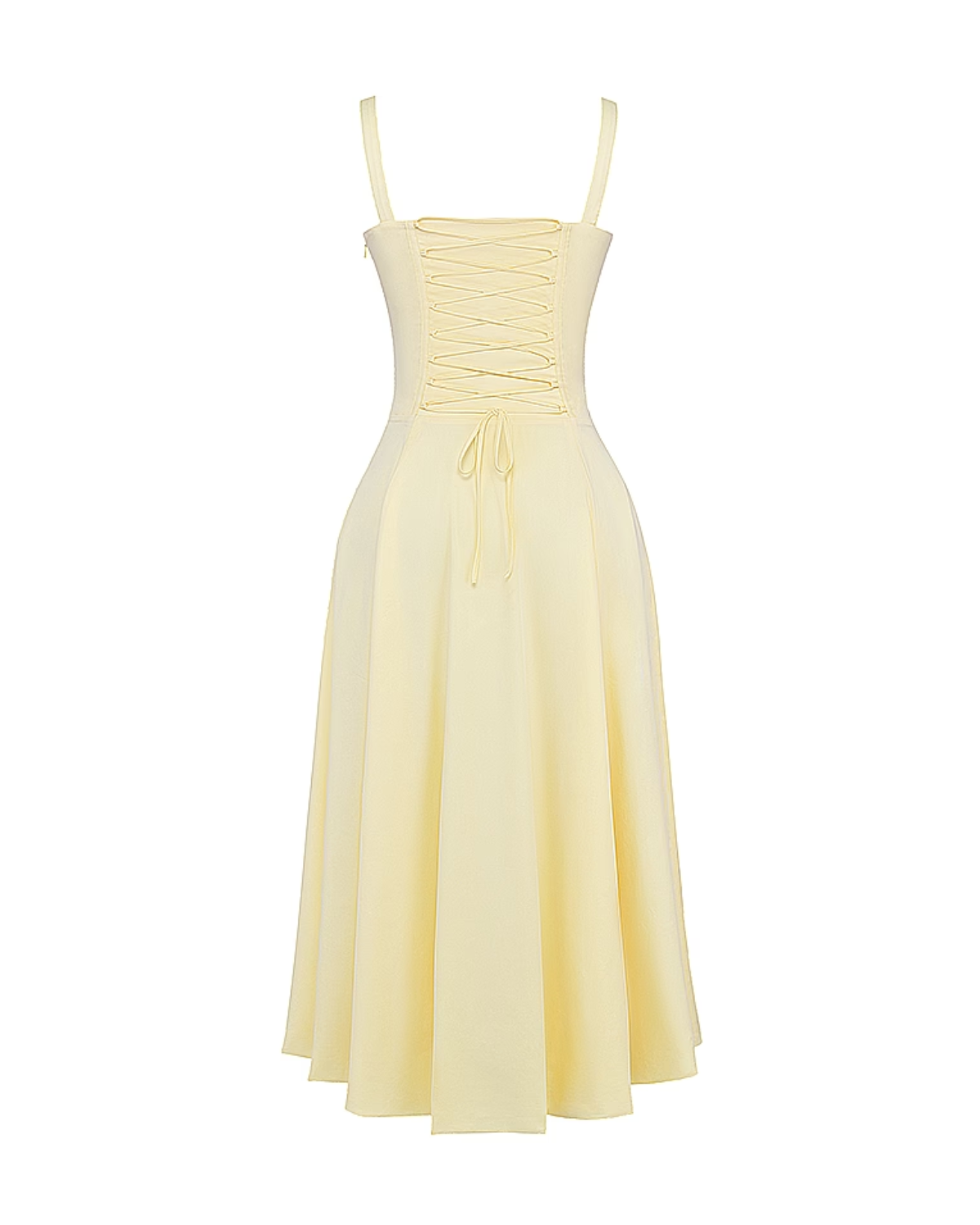 Abito midi Aurora corsetto giallo chiaro Bella di Roma – taglie XS-XL