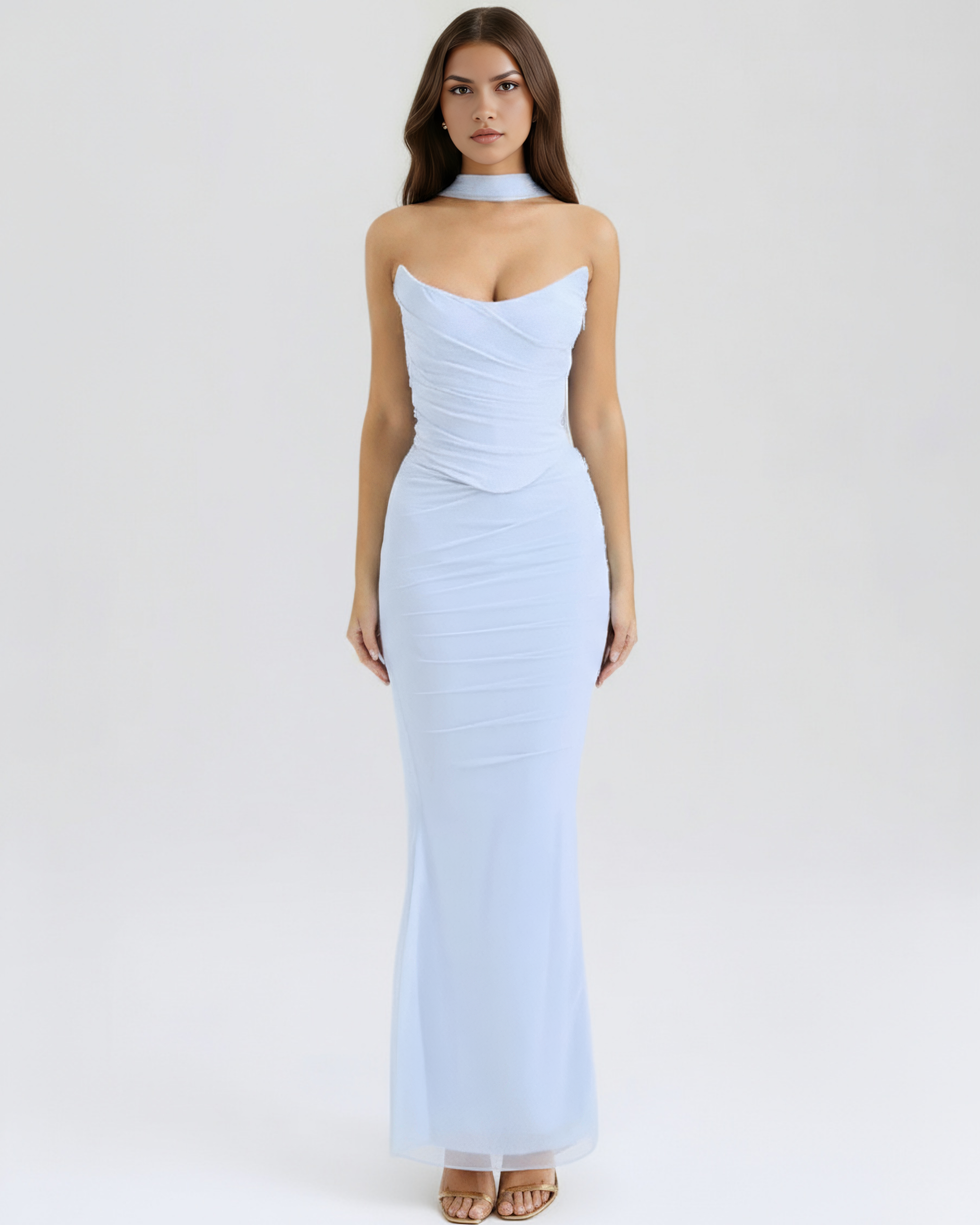 Set Maxi Malu Azzurro Baby Rete Bella di Roma – vista frontale