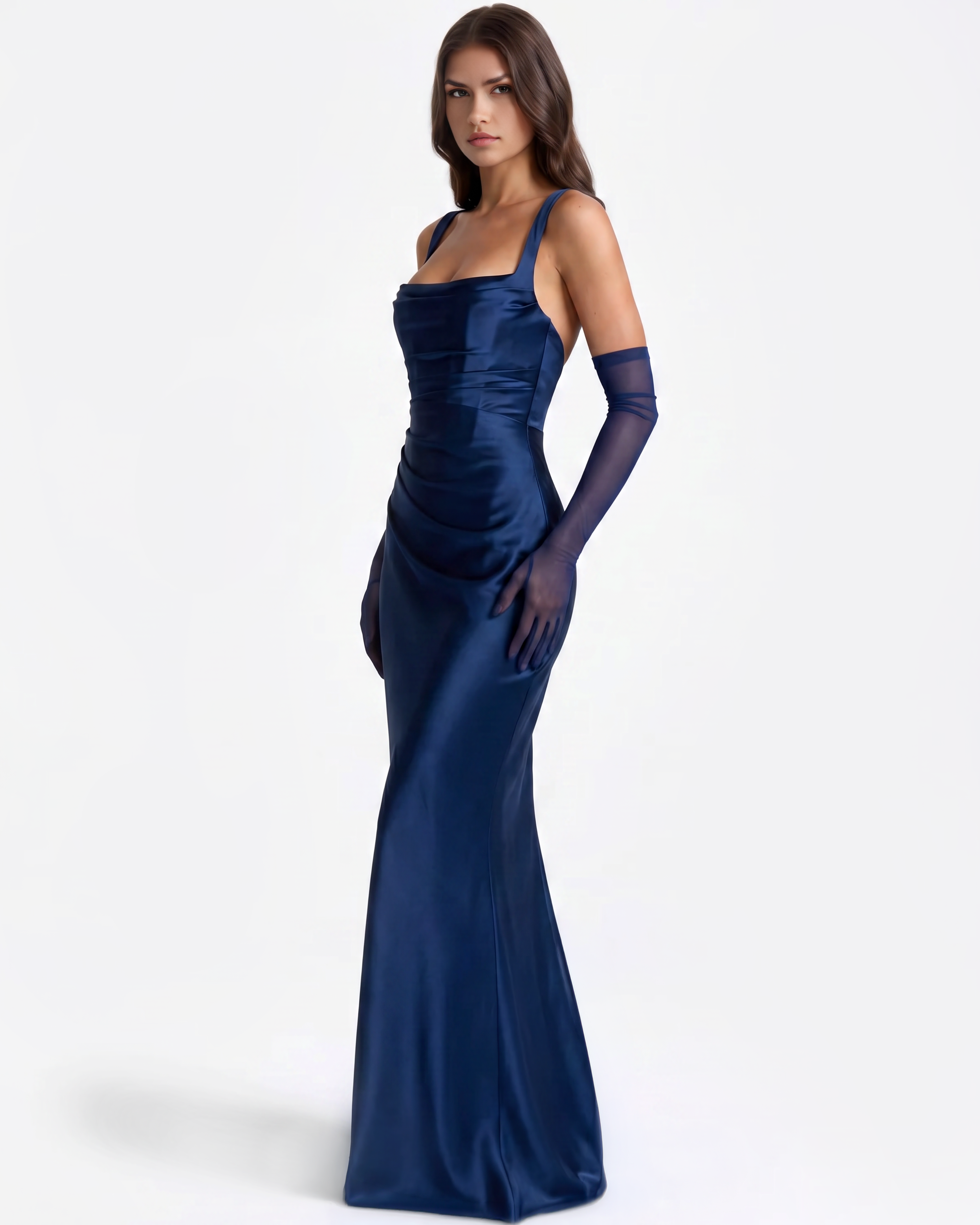 Abito Adrienne Blu Navy Bella di Roma – modella