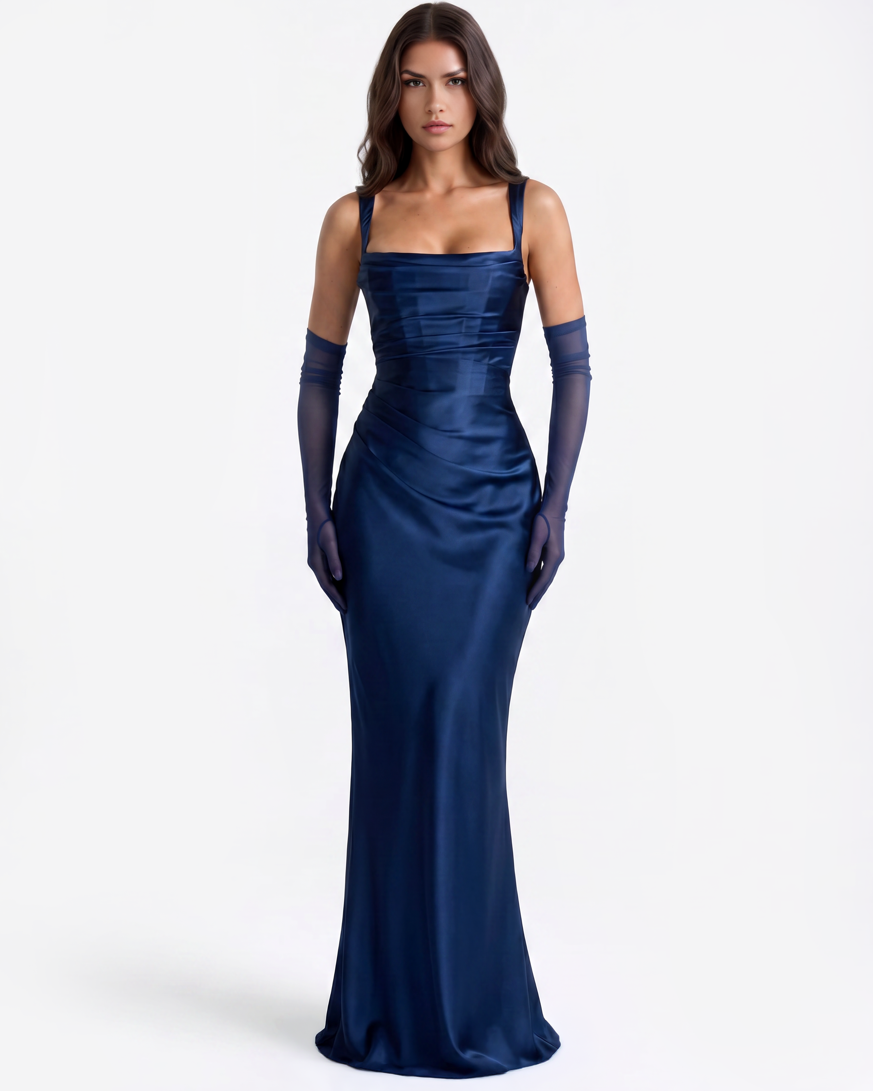 Abito Adrienne Blu Navy Bella di Roma – vista frontale