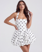 Abito Mini Giulia Nero Bianco Pois Bella di Roma – modella