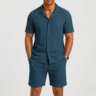 Completo estivo uomo in lino con pantaloni corti – variante di colore | Bella di Roma