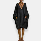 Cassienne abito oversize scollato – Nero