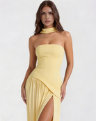 Abito Maxi Serena Giallo Burro Bella di Roma – laterale
