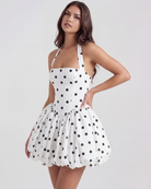 Abito Giulia nero bianco pois Bella di Roma – look brunch party