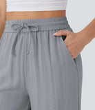 Pantaloni Baggy Casual in Lino Bella di Roma – grigio look