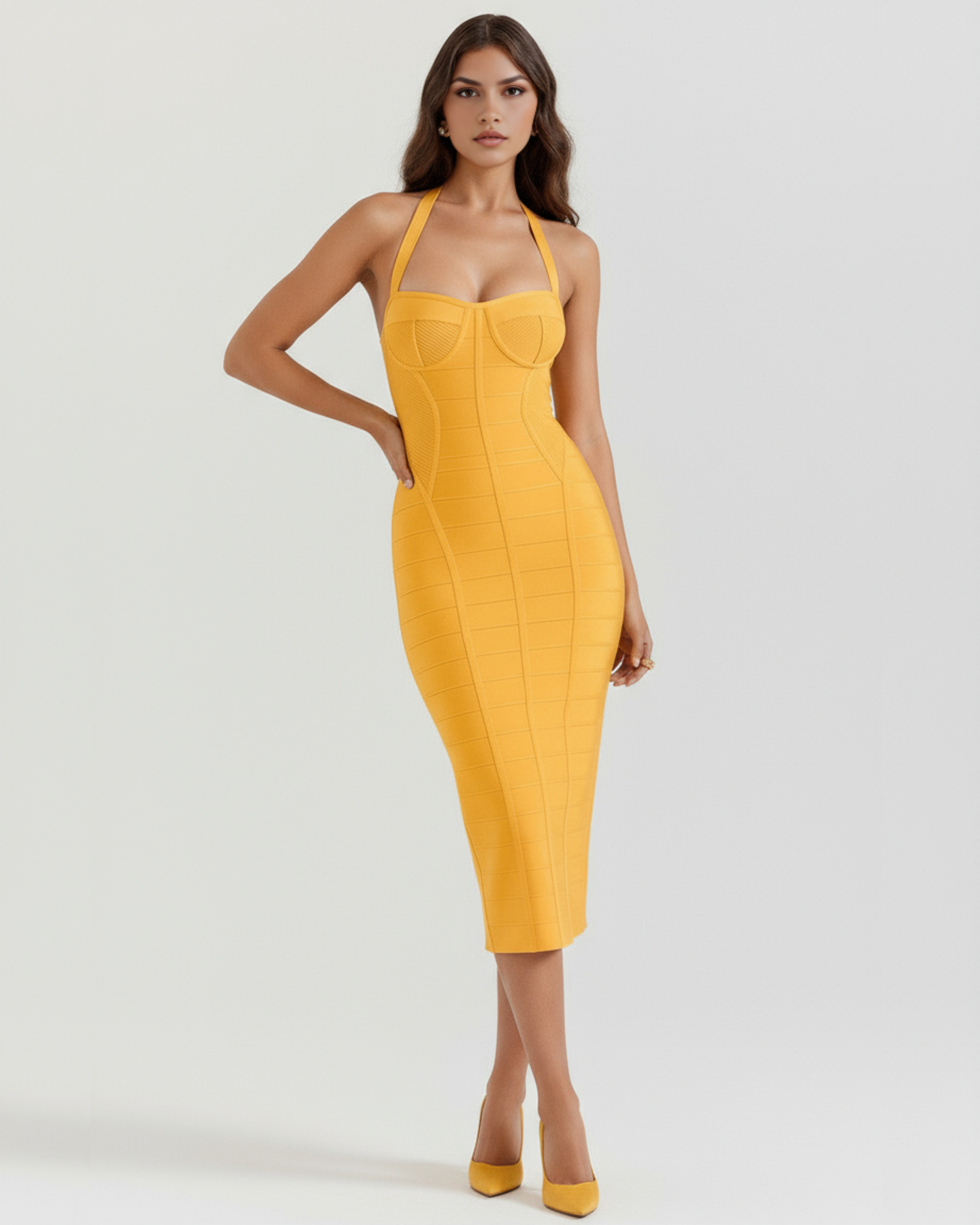 Abito Midi Cleopatra Bandage Oro Bella di Roma – dettaglio