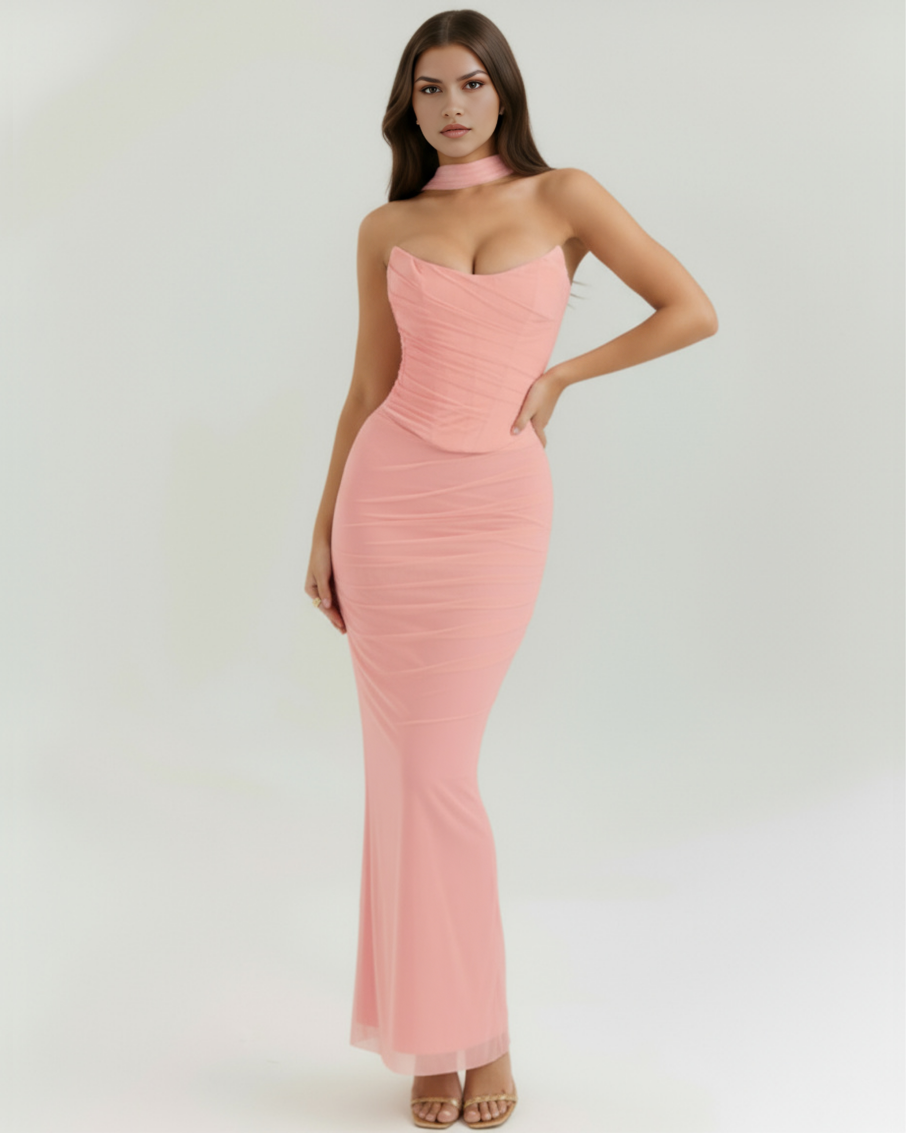 Set Maxi Malu Rosa Rete Bella di Roma – vista frontale
