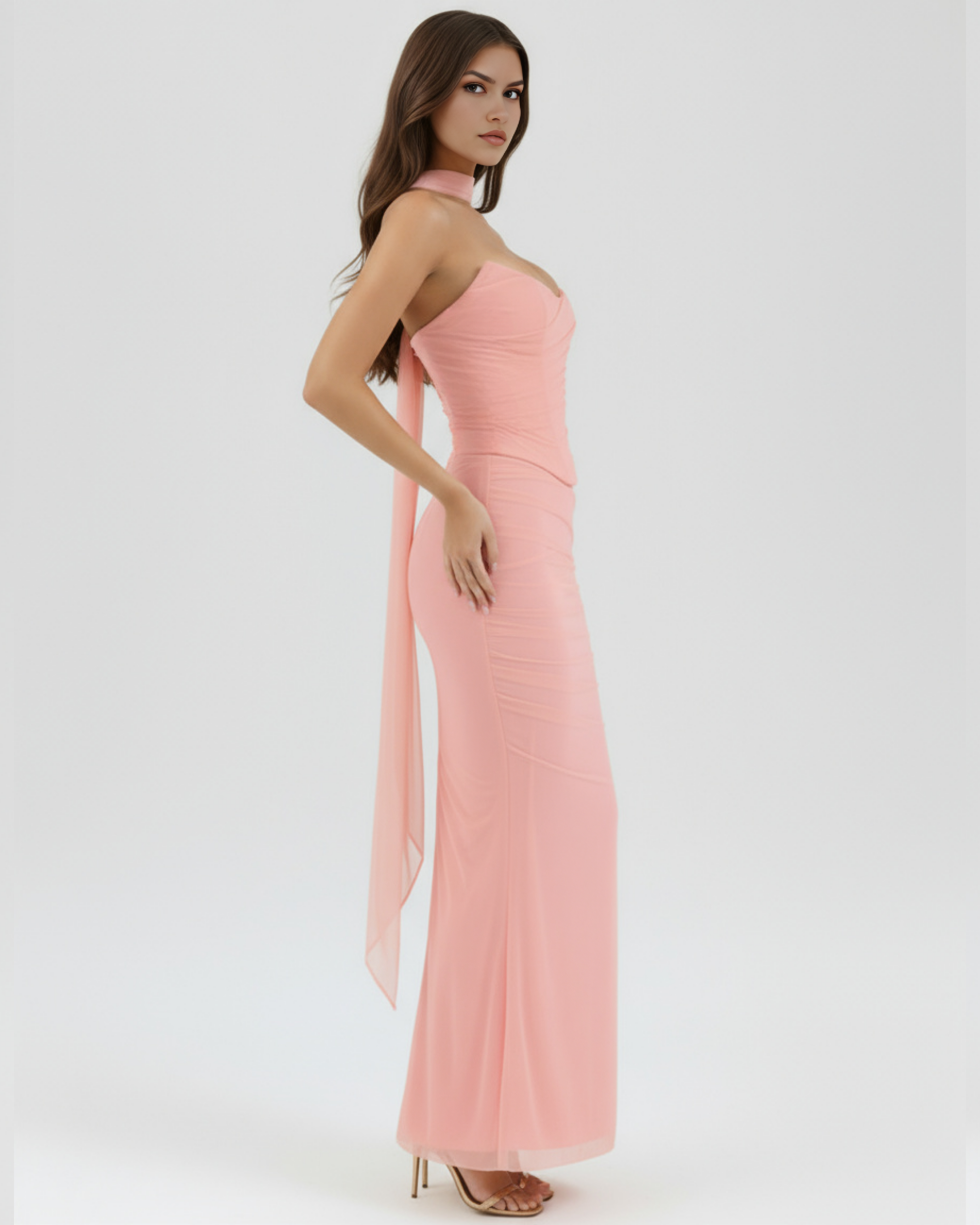 Set Maxi Malu Rosa Rete Bella di Roma – gonna maxi