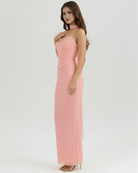 Set maxi Malu rosa rete corsetto Bella di Roma – taglie XS-XL