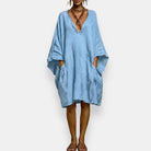 Cassienne abito oversize scollato – Blu Chiaro