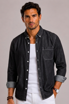 Camicia Uomo in Denim a Maniche Lunghe | Bella di Roma