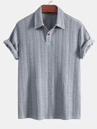 Polo da uomo jacquard a maniche corte con colletto