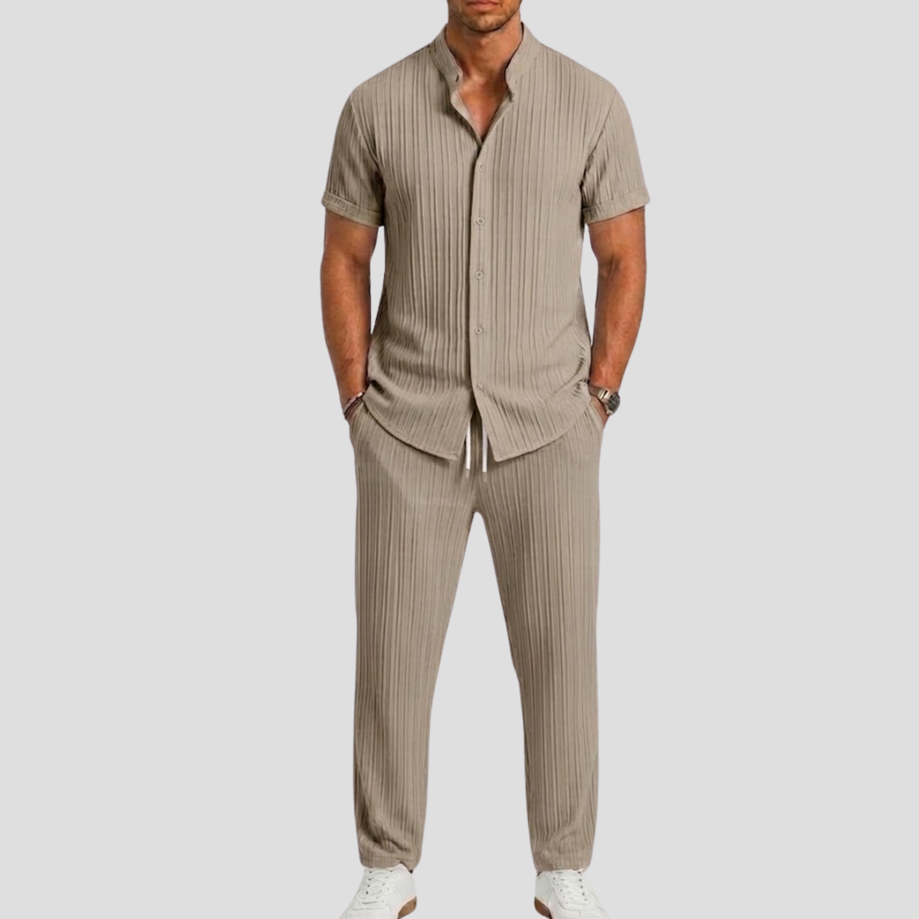 Set uomo con camicia a righe – stile senza tempo | Bella di Roma