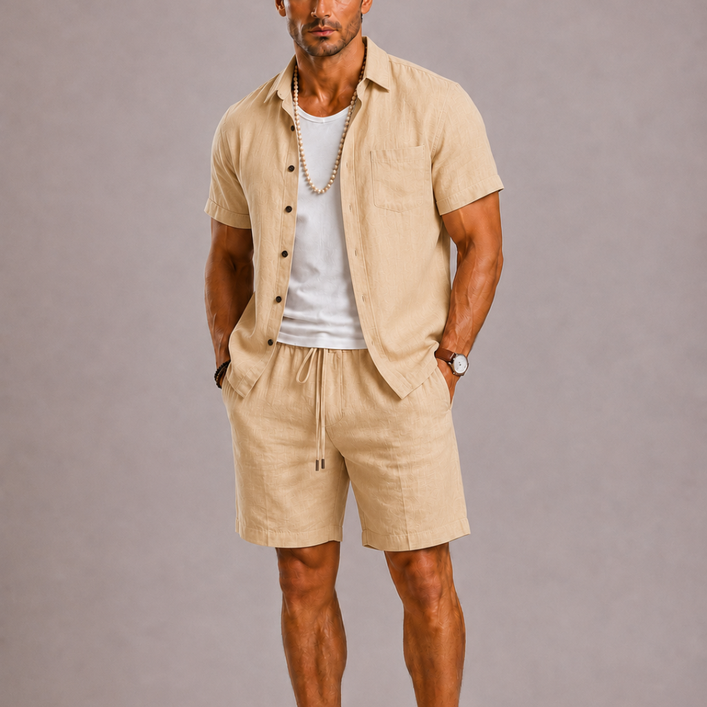 Set estivo uomo con maniche corte – vista frontale | Bella di Roma