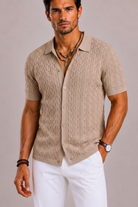 Camicia Uomo Slim Fit a Maniche Corte con Dettaglio Strutturale | Bella di Roma