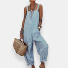 Doryane salopette a righe – Blu