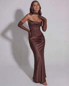 Abito Maxi Vittoria Marrone Bella di Roma – retro