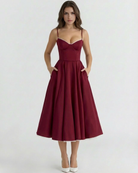 Abito midi Selene bordeaux Bella di Roma – volume tulle