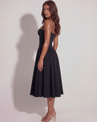 Abito midi Francesca twill nero sera Bella di Roma – fodera completa